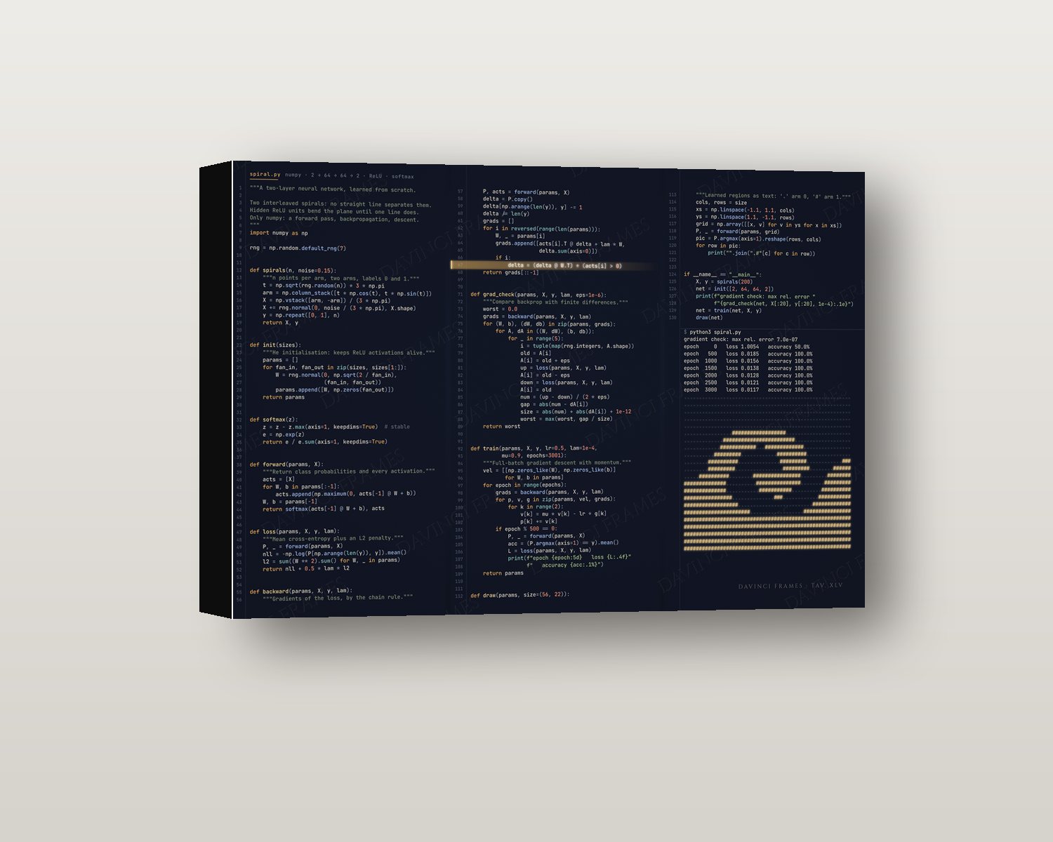 Codice shadow box on a wall