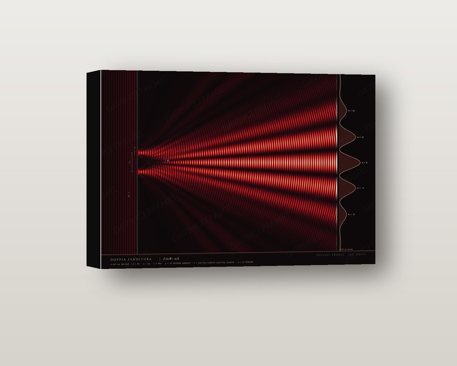 Doppia Fenditura shadow box on a wall