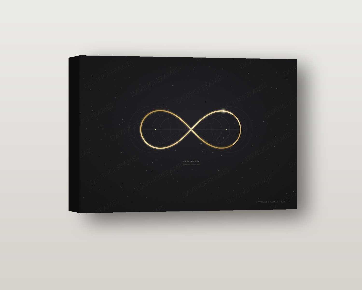 Infinitum shadow box on a wall