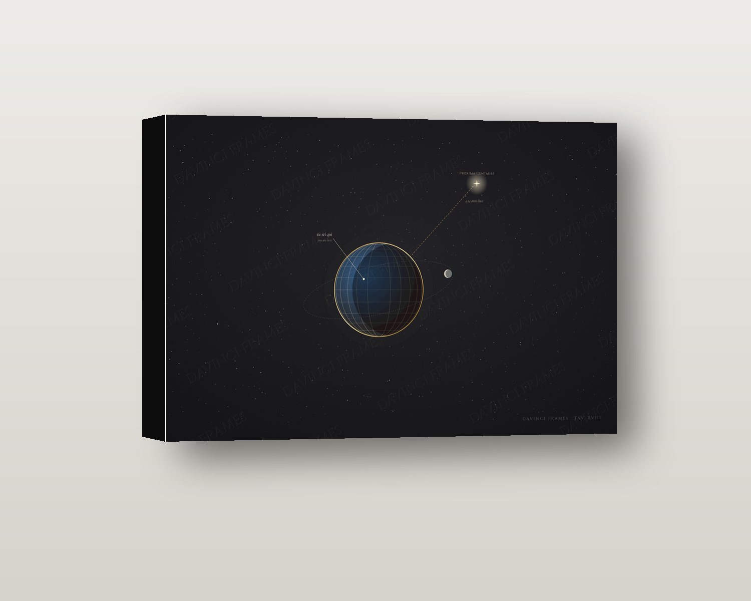 Mundus shadow box on a wall