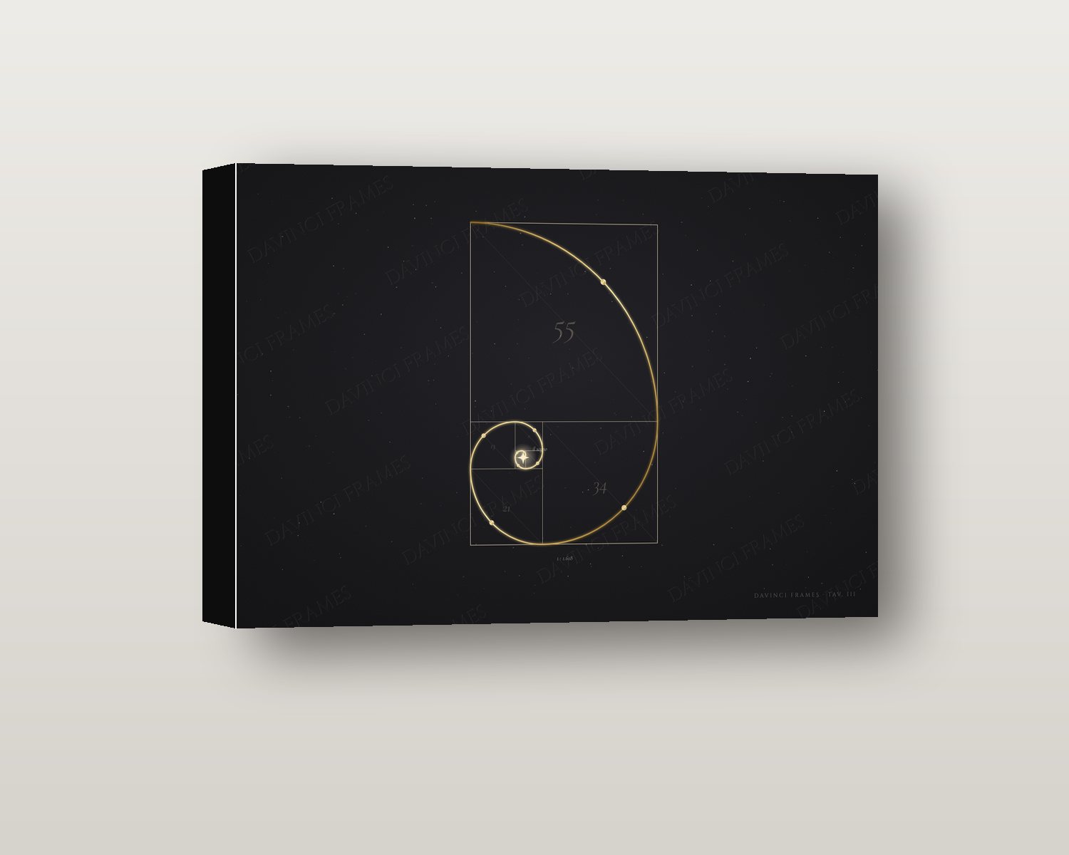 Spira Aurea shadow box on a wall